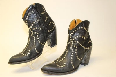 Botines occidentales Old Gringo para mujer talla 7,5 B Ursula tachonados de cuero negro Foto 1 de 4