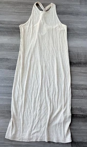 H&M Linen MIDI Tank Dress Size S Oatmeal Beige Beach - Picture 1 of 5
