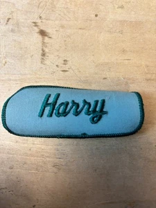 Vintage 70er Jahre zum Aufnähen bestickt Kleidung Jacke Uniform Namensaufnäher GRÜN - Bild 1 von 3