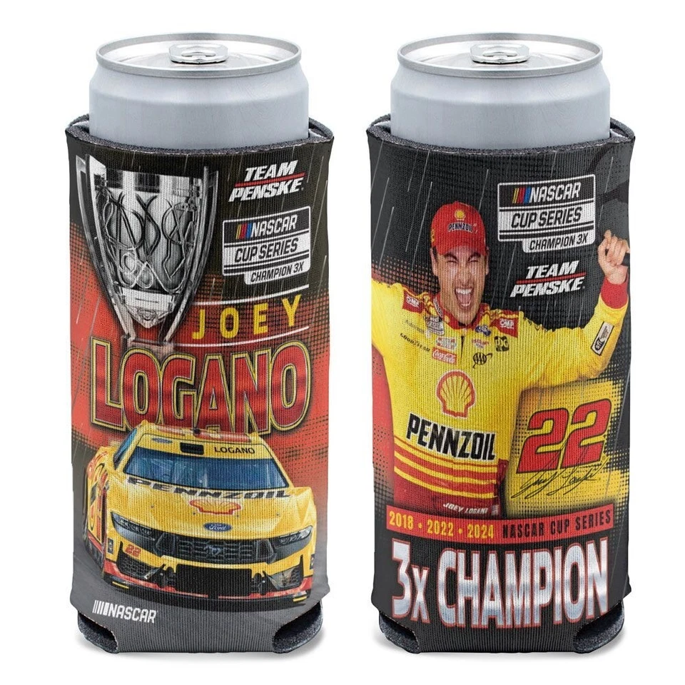 Joey Logano 2024 Nascar Cup Series Champion Slim Can Cooler Penske Ford Koozie Foto 1 de 1