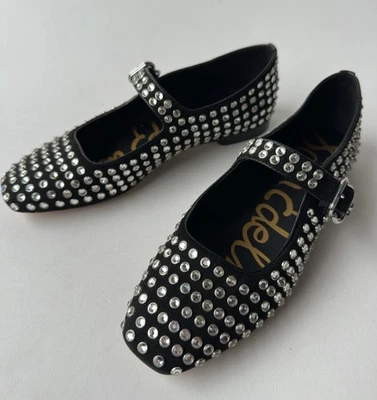 Mocasín sin cordones Sam Edelman Alvin ballet hebilla plana gamuza gemas para mujer 7,5 Foto 1 de 4