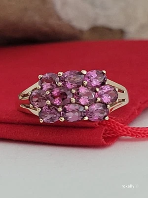 ❤️¡Precioso anillo de cóctel de turmalina de oro amarillo macizo 14k talla 8,5! Foto 1 de 4