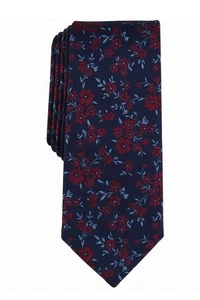 Krawatten BAR III Designer FLORAL Burgund Herren Polyester/Seide Skinny Neu mit Etikett - Bild 1 von 5