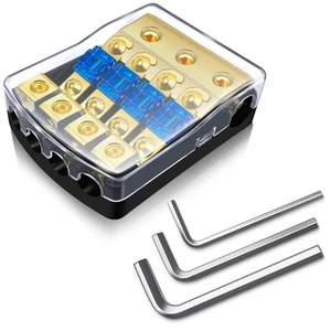 4 Wege Mini ANL Sicherungshalter, Kupfer 0/2/4 Stärke bis 4/6/8 Stärke 60 Amp Sicherungsdis... - Bild 1 von 7