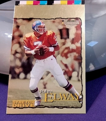 1996 JOHN ELWAY PRO LINE STRETCH DRIVE GOLD SILVER FOIL SIGNATURE PROOF ERROR - Image 1 of 4