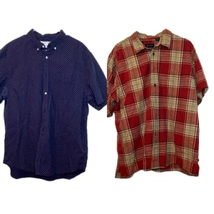 Camisas antiguas azul marino e Izod manga corta con botones (2) XL - Imagen 1 de 7