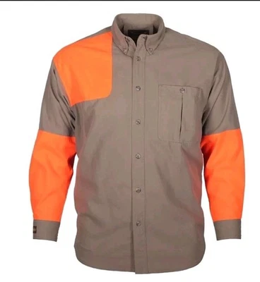 Men's Medium Gamehide Field Upland Hunting Long Sleeve Shirt  Tan / Orange - Image 1 of 4