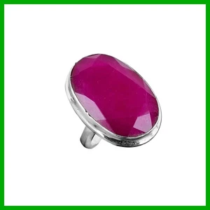 Halloween Deal 925 Silber Kaschmir Rubi Edelstein Art Deco Versprechen Ring Schmuck - Bild 1 von 13