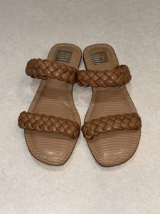 DV Dolce Vita Jimini Damen-Sandalen Größe 10 Doppelband geflochtene Riemen Pantoletten neu - Bild 1 von 8