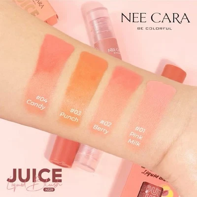 NEE CARA N329 Be Colorful Juice Liquid Blush 4 Shades Set – Dewy Cheek Tint - Image 1 of 4