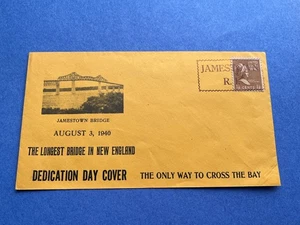1940 JAMESTOWN RI FANCY CANCEL BRIDGE DEDICATION EVENT ! NEW ENGLAND ! - Picture 1 of 2
