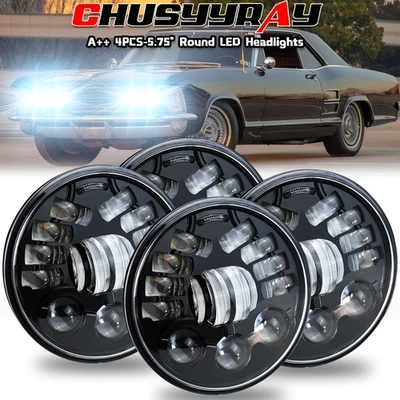Faros LED de haz alto/bajo punto 4x para Buick Electra Wildcat 5,75" 5-3/4" pulgadas Foto 1 de 4
