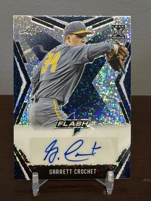 2020 Leaf Flash #/50 Blue Garrett Crochet XRC Rookie Auto - Red Sox - Image 1 of 2