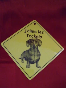 Pancarte -  J'aime les Teckels - Picture 1 of 1