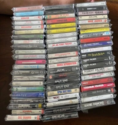 Lot of 65 Music Cassette Tapes BOX #6 Various Genres, Rock, Pop, Metal - Image 1 of 4