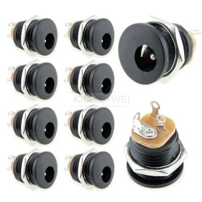 10x DC Power Panel Mount Female Socket Connector Jack Plug 5.5x2.1mm New - Image 1 of 4