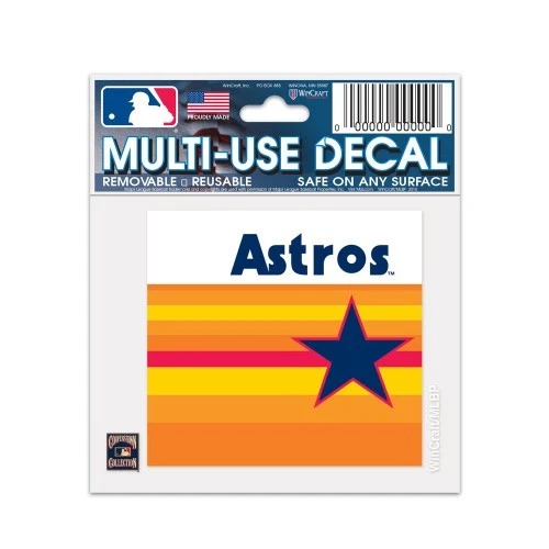 HOUSTON ASTROS COOPERSTOWN COLLECTION 3"X4" MULTI-USE DECAL PERFECT FOR WINDOWS - Image 1 of 1