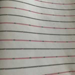 Vintage Laura Ashley Wallpaper Lot Of 4 Rolls White With Pink Grey Stripes 1980 - Picture 1 of 7