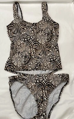 Новый Newport News 2 изделия купальник 10 коричневый и кремовый - Изображение 1 из 4