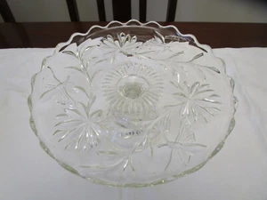 BEAUTIFUL CROWN CRYSTAL SERIES 51 BUTTERFLY DEPRERSSION GLASS CAKE STAND - Bild 1 von 10