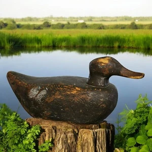 Vintage Primitive Folk Art Wooden Duck Decoys Hand Carved - Picture 1 of 17