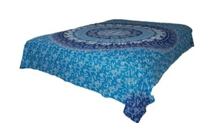 AamiraA Hippie Dark Blue White Mandala Tapestry Bohemian Wall Hanging Throw Dorm - Picture 1 of 10