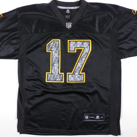 Pittsburgh Steelers Mike Wallace Jersey #17 Black Men's Medium NFL Football Sewn Cover