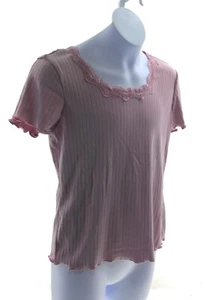 No Comment Girl's Blouse Short Sleeve Round Neck Pullover Size XL Color Pink - Picture 1 of 4