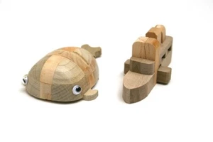 Kumiki Wooden Puzzle Ocean Theme | Japanese Yosegi Craft by Hakone Maruyama - Picture 1 of 6