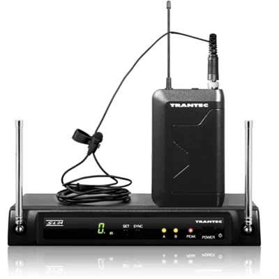 Trantec S4.04 L UHF Lapel Tie Clip Wireless Radio Microphone System Lavalier Mic - Image 1 of 4