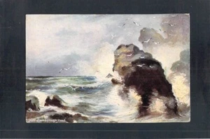 E9212 UK Flamborough Head Rough Sea Artist BB c1909 vintage postcard - Picture 1 of 2