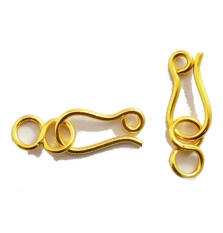 16 PCS 26X7MM SOLID COPPER S HOOK CLASP 18K GOLD PLATED  863 DTH-272 - Image 1 of 1