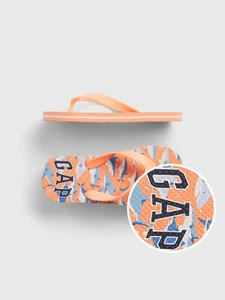 NUEVO CON ETIQUETAS GAP Niños Niños Tiburones Gap Logo Chanclas Tanga Sandalias Naranja Niño Talla 3/4 - Imagen 1 de 2
