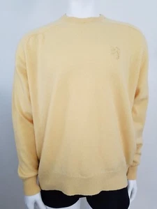 James Pringle mens size 48 sweater size yellow 100% lambs wool Scotland - Picture 1 of 8
