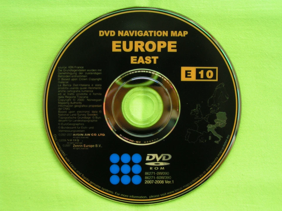 DVD NAVIGATION TNS 600 700 OSTEUROPA ALPEN 2008 TOYOTA AURIS LAND CRUISER RAV 4 - Bild 1 von 1