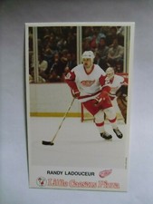 1985--Little Caesars'-DETROIT RED WINGS-#29-Randy Ladouceur POSTCARD,