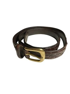 Leather Belt Brown Oil Tanned Cowhide Woven  Size 38/95 Vtg - Picture 1 of 5