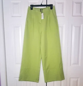 Cider Pants Womens Med Green Apple Stretch Wide-Leg Pkts Classic Career Work NWT - Picture 1 of 6