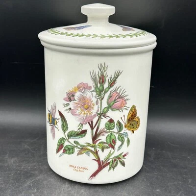 Portmeirion Jardín Botánico Perro Rosa 8" Tapa Tienda Vaso Bote Abeja Mariposa Foto 1 de 4