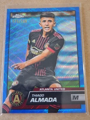 2023 Topps Chrome MLS Blue Wave #/199 #185 Thiago Almada - Atlanta United - Image 1 of 3