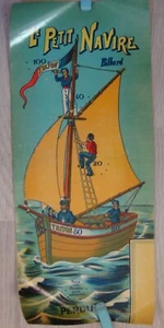GRANDE ETIQUETTE JEU ANCI LE PETIT NAVIRE pour fond BILLARD mécanique old label  - Picture 1 of 1