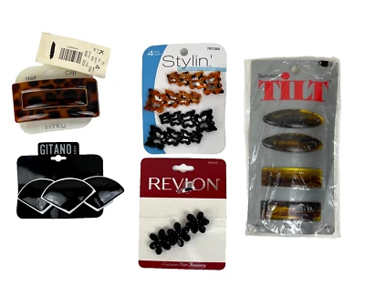 Lote mixto de 11 pasadores y clips para el cabello vintage NOS Foto 1 de 4