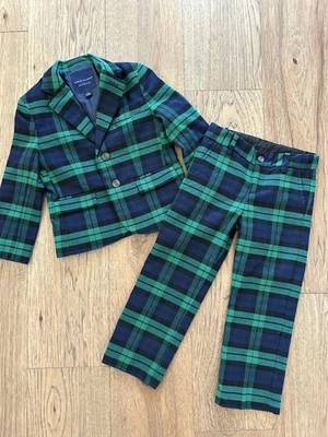 Blazer Janie And Jack Alegre y Brillante Tartán Vacaciones Niños Chaqueta Talla 4, Pantalones Foto 1 de 3