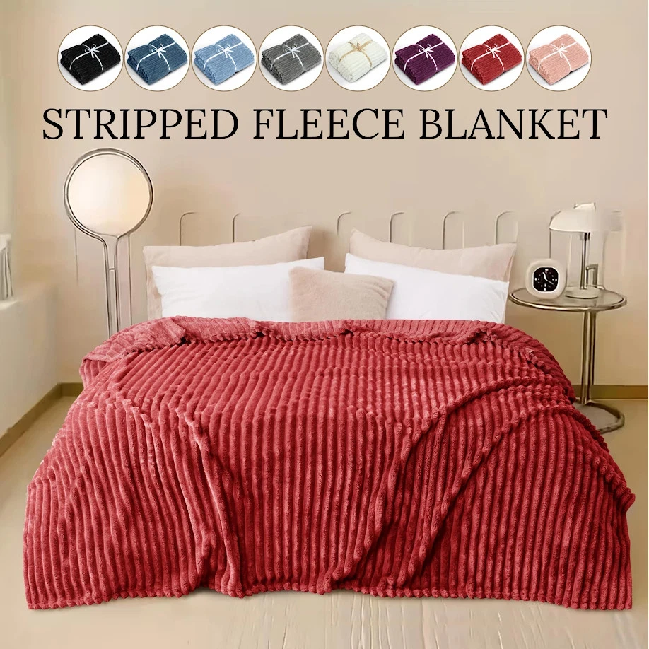 Fleece Throw Blanket for Oversized Queen Bed (90”x100”), 400 GSM Blankets - Image 1 of 1