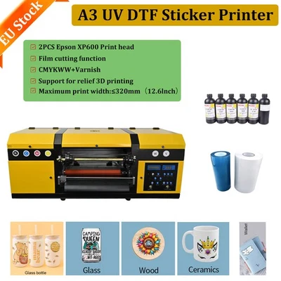 【EU Stock】Epson XP600 Inkjet UV DTF Printer Flatbed Sticker Transfer Printer - Bild 1 von 4