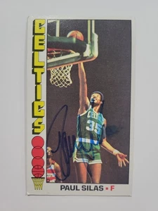 SIGNIERT 1976-77 Topps Basketball #3 Paul Silas Autogramm Auto Boston Celtics Vintage - Bild 1 von 4