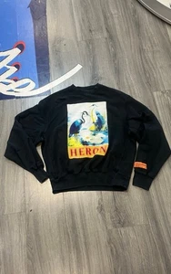$505 Heron Preston Halftone Crewneck Collar Sweatshirt in Black Men's Medium - Picture 1 of 7
