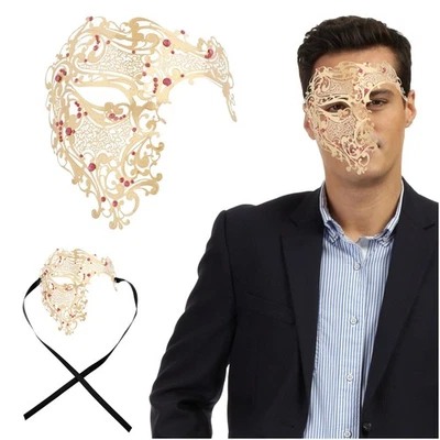Мужская со стразами маскарад маска карнавальный костюм аксессуар - Изображение 1 из 4