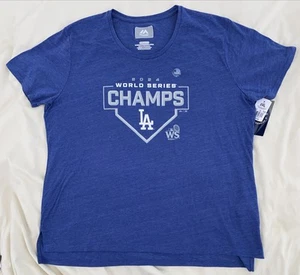 NWT Majestic Los Angeles Dodgers 2024 World Series Champs Shirt Women's Size XXL - Picture 1 of 7
