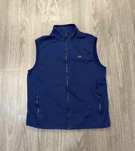 Vineyard Vines Weste Herren mittelblau durchgehender Reißverschluss ärmellos Outdoor Freizeit - Bild 1 von 8